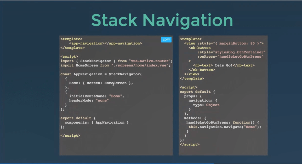 stack navogation