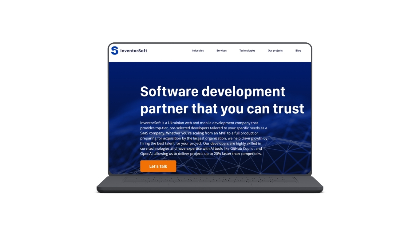InventorSoft — custom healthcare software development company website